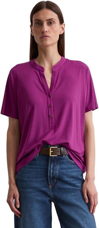 Marc O'Polo Shirt met staande kraag met knoopsluiting - Foto 5