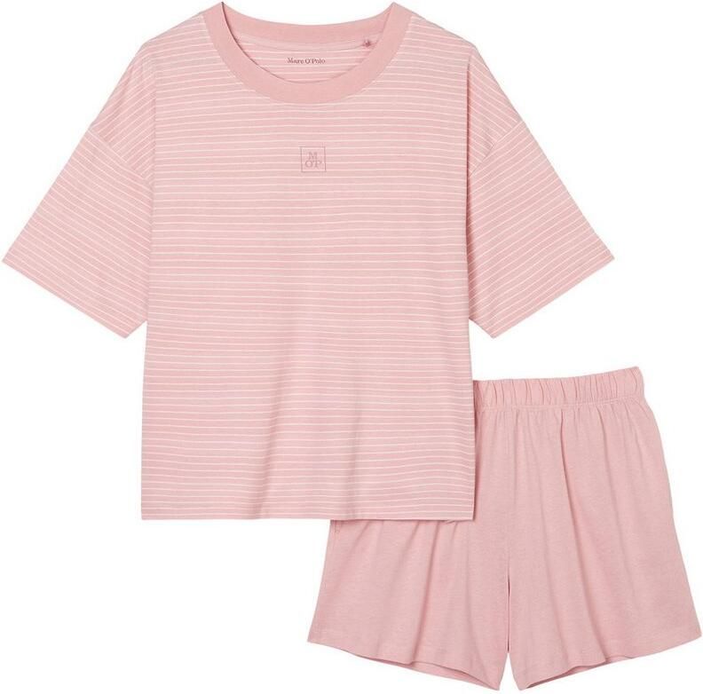Marc O'Polo Shortama Korte mouw met ronde hals elastisch (2-delig)