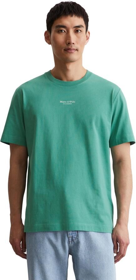Marc O'Polo T-shirt een klein bescheiden logo in contrastkleur siert de borst - Foto 5