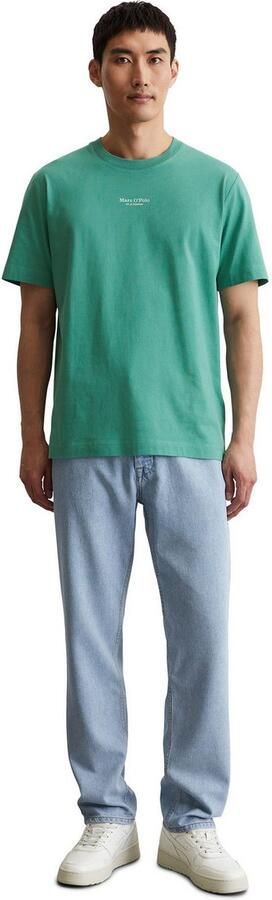 Marc O'Polo T-shirt een klein bescheiden logo in contrastkleur siert de borst - Foto 4