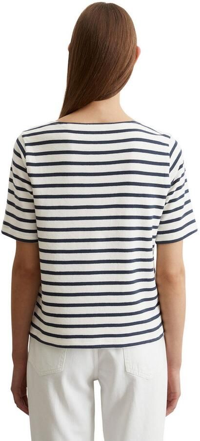 Marc O'Polo T-shirt gestreept boothals recht gesneden - Foto 3