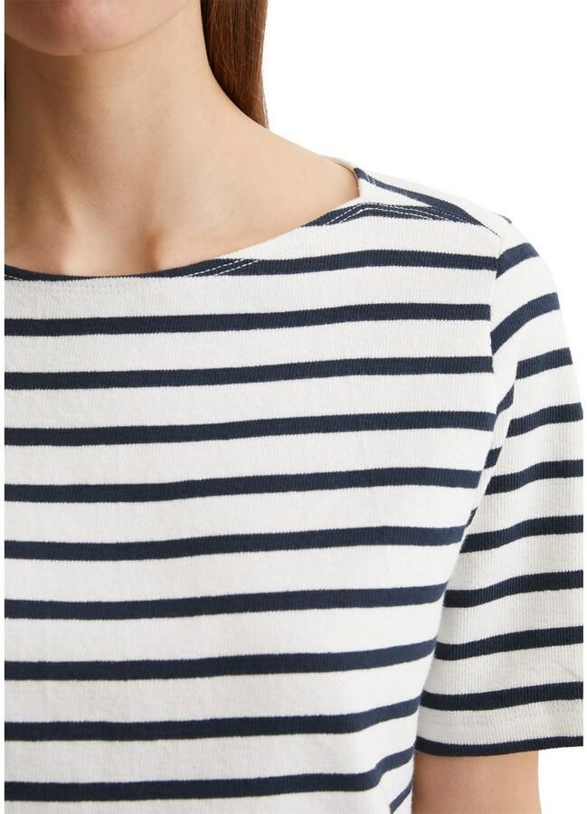 Marc O'Polo T-shirt gestreept boothals recht gesneden