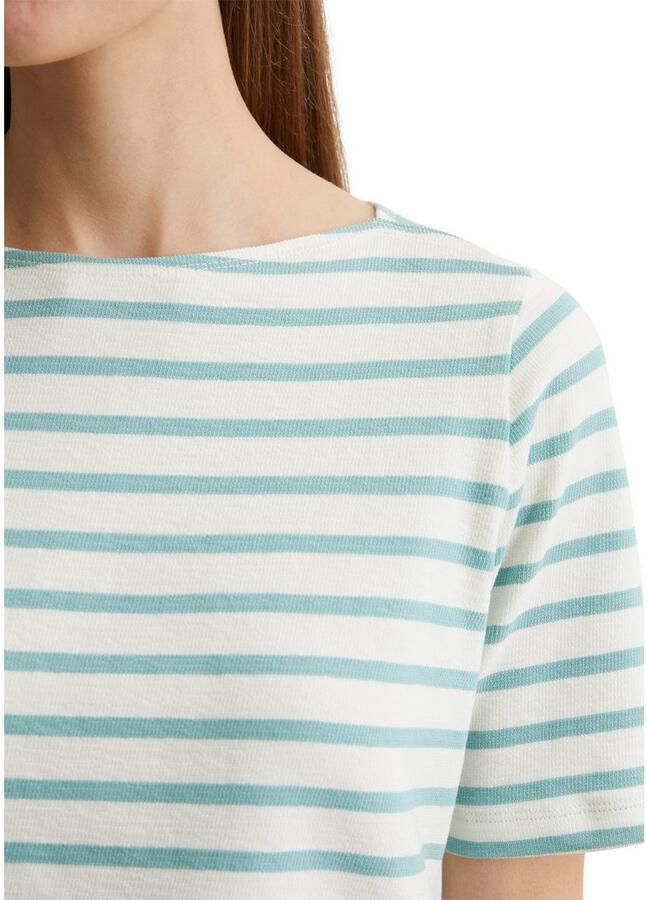 Marc O'Polo T-shirt gestreept boothals recht gesneden
