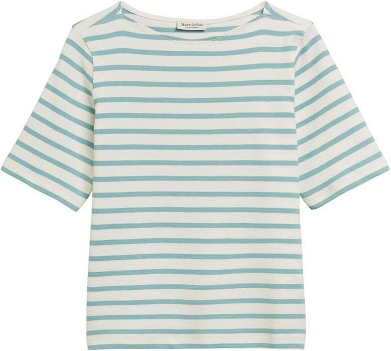 Marc O'Polo T-shirt gestreept boothals recht gesneden - Foto 2