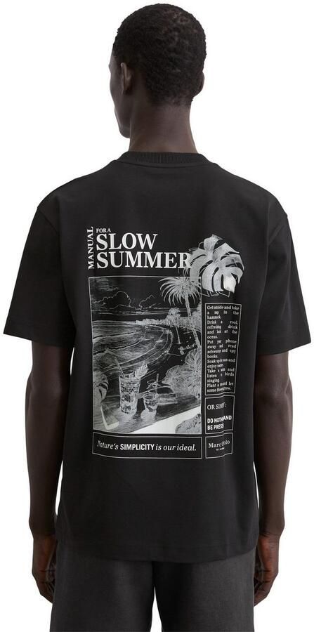 Marc O'Polo T-shirt met markante rugprint en logo-print aan de zijkant op de borst - Foto 3