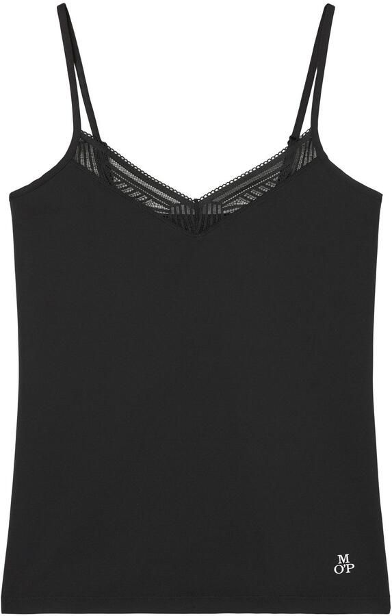 Marc O'Polo Top met spaghettibandjes Essentials met kant bij de hals - Foto 2