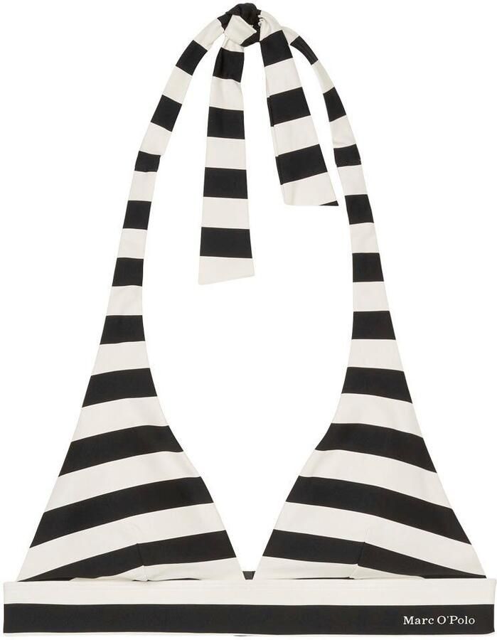 Marc O'Polo Triangel-bikinitop Classic Stripes met een logo-opschrift
