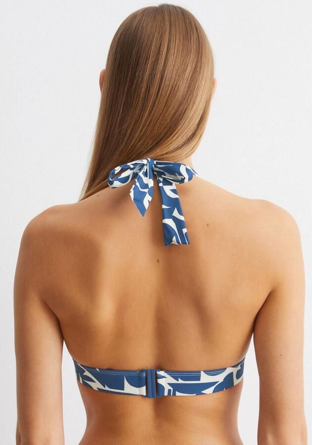 Marc O'Polo Triangel-bikinitop Summer Blacks Grafisch design halternek diepe V-hals - Foto 3