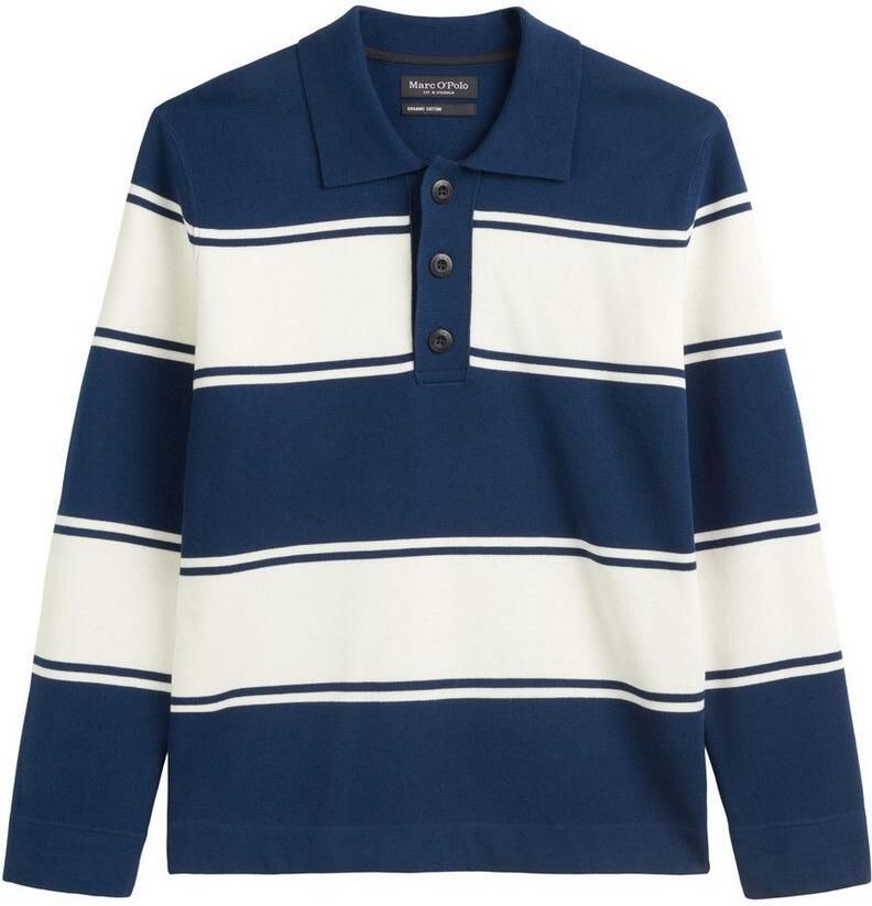Marc O'Polo Regular fit rugbyshirt van zuiver katoen in een licht Milano-tricot