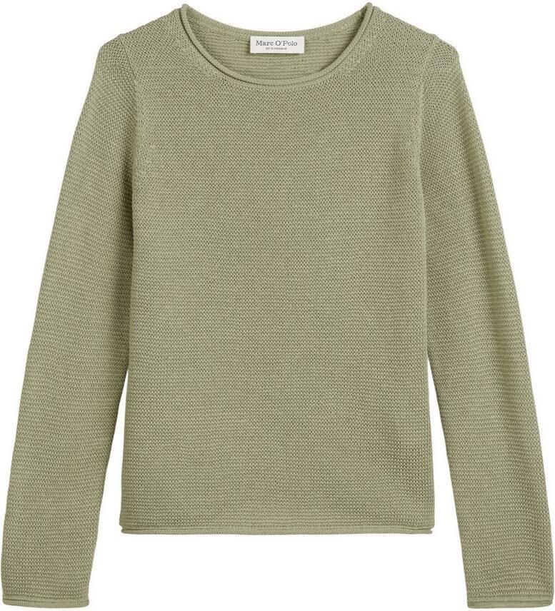 Marc O'Polo Trui met ronde hals met gerolde randen aan de ronde halslijn mouwafwerking en zoom