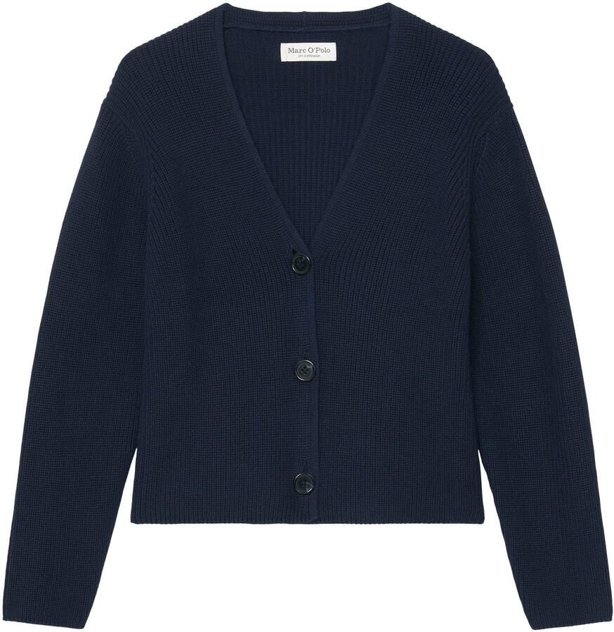 Marc O'Polo Nachtelijke Hemel V-Hals Cropped Vest Blue Dames