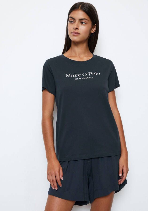 Marc O'Polo Shirt voor eronder Mix & Match Cotton-Woven met logoprint op borsthoogte