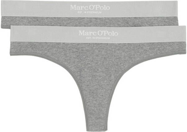 Marc O'Polo String met ribstructuur en elastische band met logo