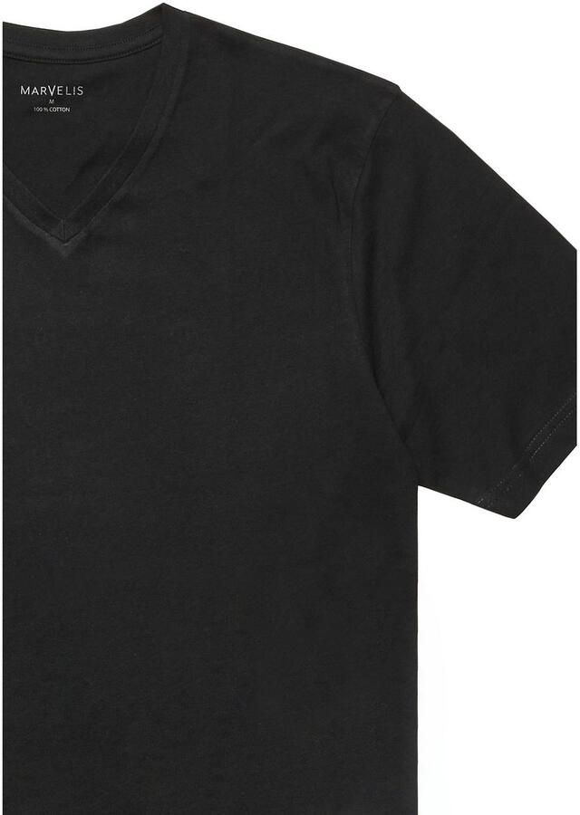 Marvelis Shirt met V-hals duopack regular fit Basic ondershirt (2-delig)