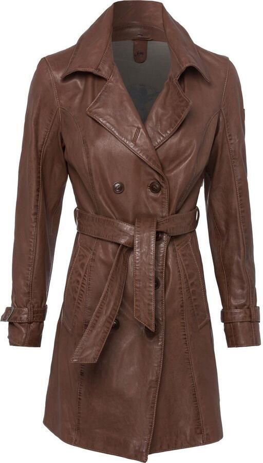 Mauritius Lange leren jas GWTaresa Leren trenchcoat met strikriem (2-delig Met een bindceintuur) - Foto 12