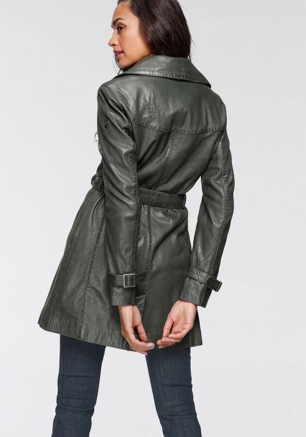 Mauritius Lange leren jas GWTaresa Leren trenchcoat met strikriem (2-delig Met een bindceintuur) - Foto 14