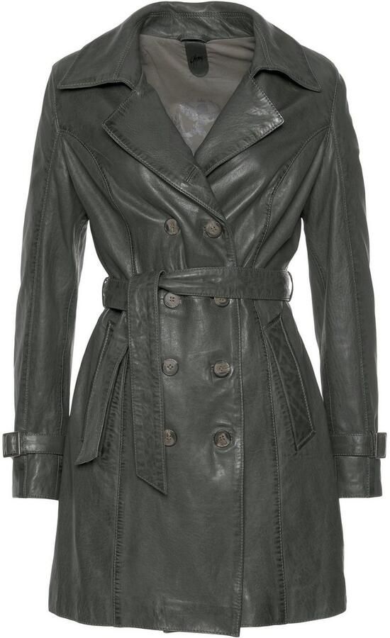 Mauritius Lange leren jas GWTaresa Leren trenchcoat met strikriem (2-delig Met een bindceintuur) - Foto 13