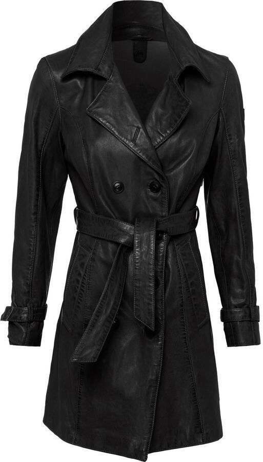 Mauritius Lange leren jas GWTaresa Leren trenchcoat met strikriem (2-delig Met een bindceintuur) - Foto 7