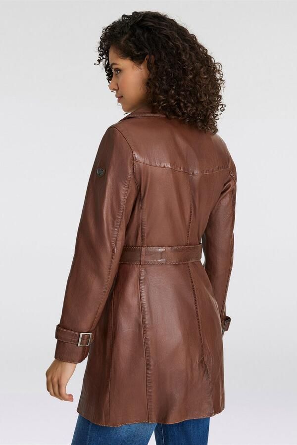 Mauritius Lange leren jas GWTaresa Leren trenchcoat met strikriem (2-delig Met een bindceintuur) - Foto 11