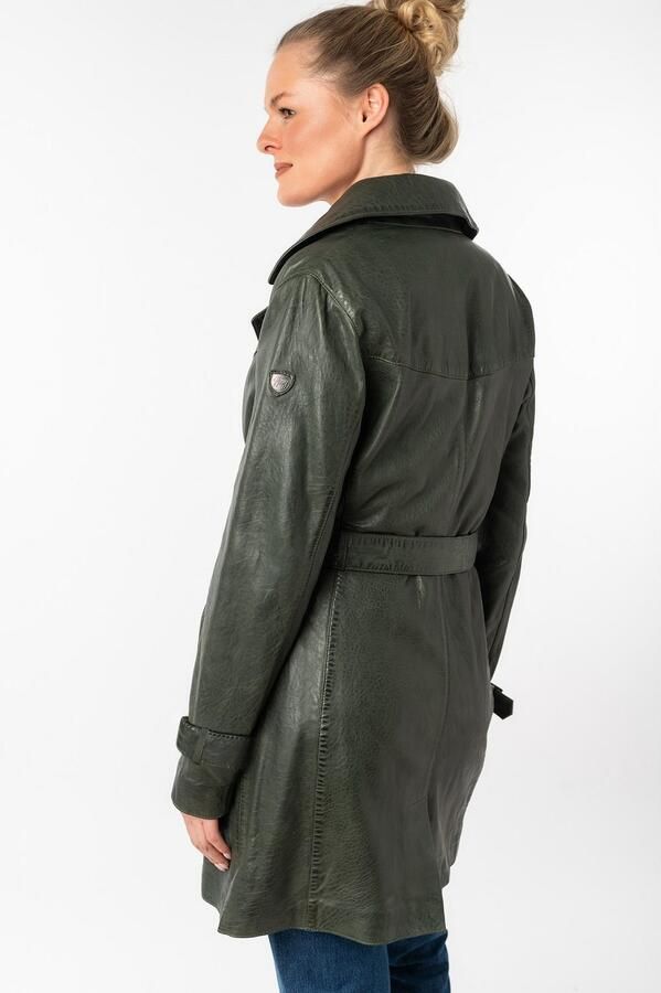 Mauritius Lange leren jas GWTaresa Leren trenchcoat met strikriem (2-delig Met een bindceintuur) - Foto 9