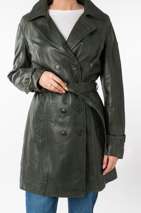 Mauritius Lange leren jas GWTaresa Leren trenchcoat met strikriem (2-delig Met een bindceintuur) - Foto 11