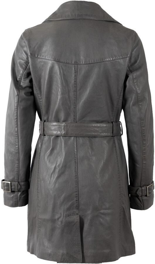 Mauritius Lange leren jas GWTaresa Leren trenchcoat met strikriem (2-delig Met een bindceintuur) - Foto 4