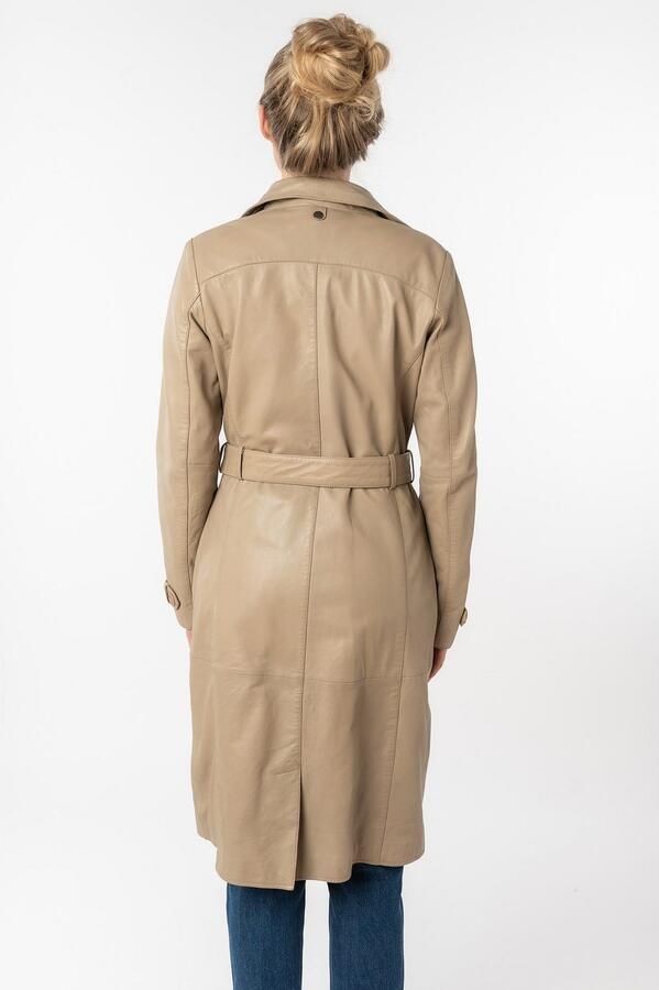 Mauritius Lange leren jas GWTaruh OT elegante leren trenchcoat met bindceintuur (2-delig) - Foto 10