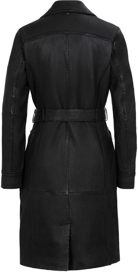 Mauritius Lange leren jas MWCillie OT met een bindceintuur - Foto 9