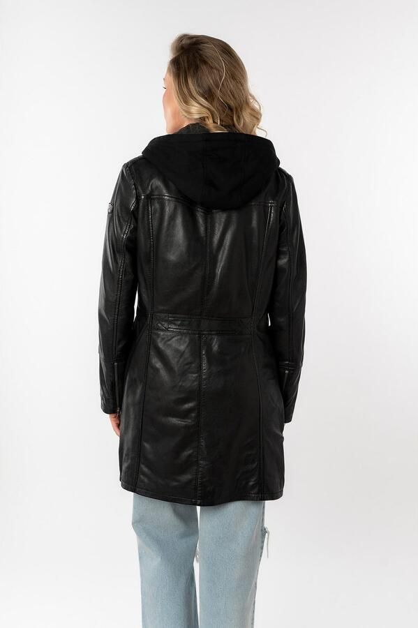 Mauritius Lange leren jas Seneka lange leren jack met afritsbare capuchoninzet - Foto 6