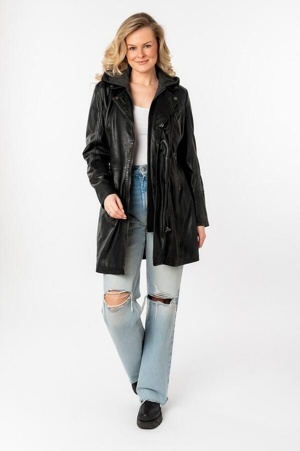 Mauritius Lange leren jas Seneka lange leren jack met afritsbare capuchoninzet - Foto 8