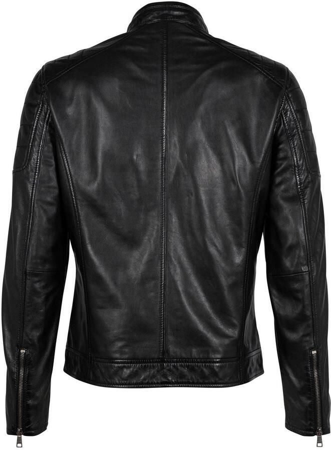 Mauritius Leren jack GBDerry LAORV met opstaande kraag ritssluiting schouderpas - Foto 2