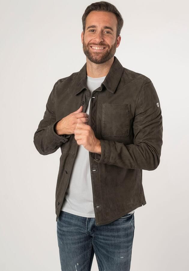 Mauritius Leren jack MMJemmo met blousekraag knoopsluiting - Foto 14