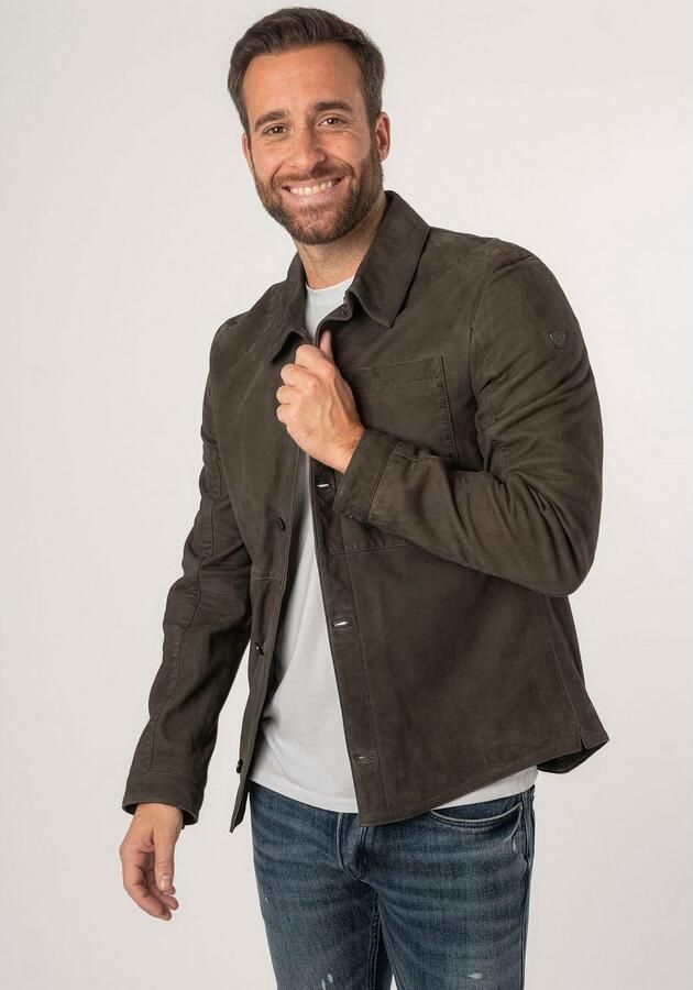 Mauritius Leren jack MMJemmo met blousekraag knoopsluiting - Foto 6