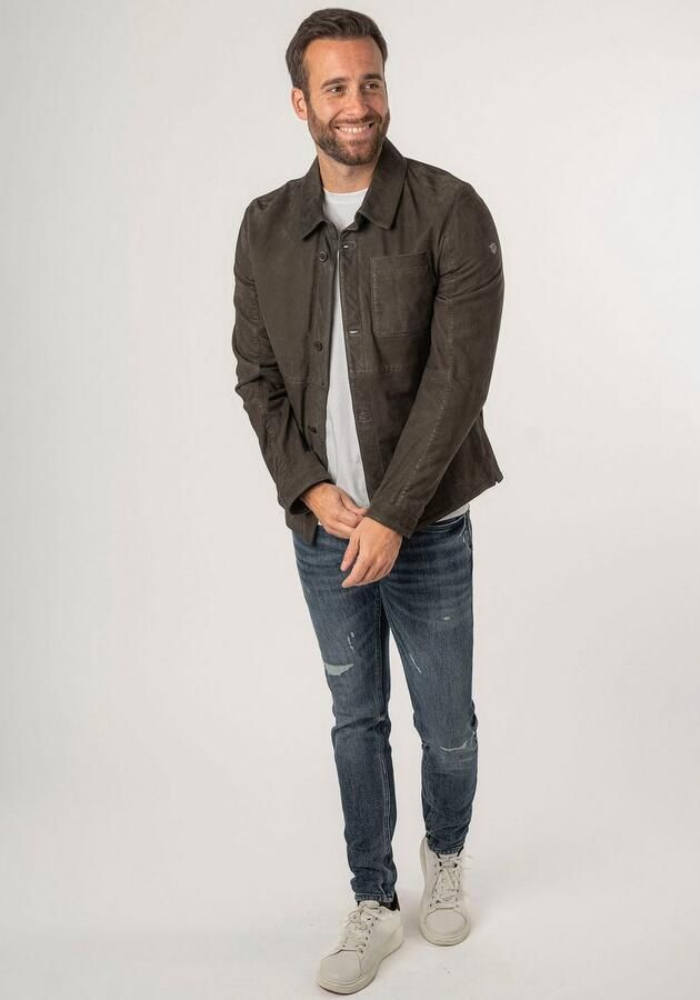 Mauritius Leren jack MMJemmo met blousekraag knoopsluiting - Foto 7