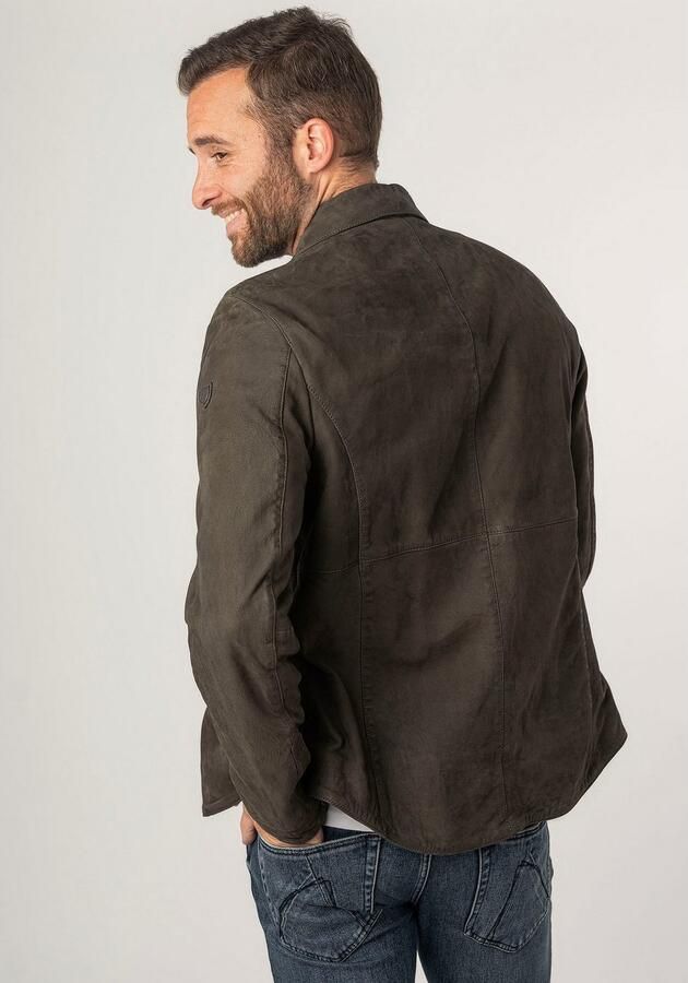 Mauritius Leren jack MMJemmo met blousekraag knoopsluiting - Foto 9