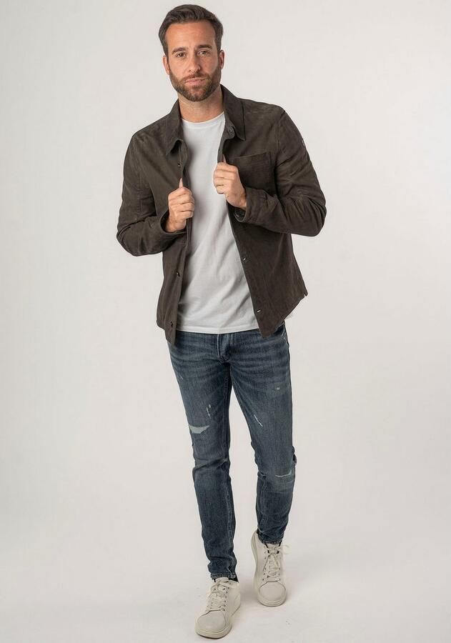 Mauritius Leren jack MMJemmo met blousekraag knoopsluiting - Foto 4