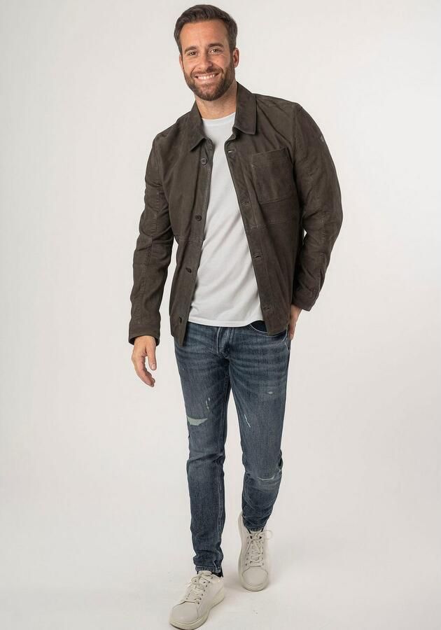 Mauritius Leren jack MMJemmo met blousekraag knoopsluiting - Foto 11