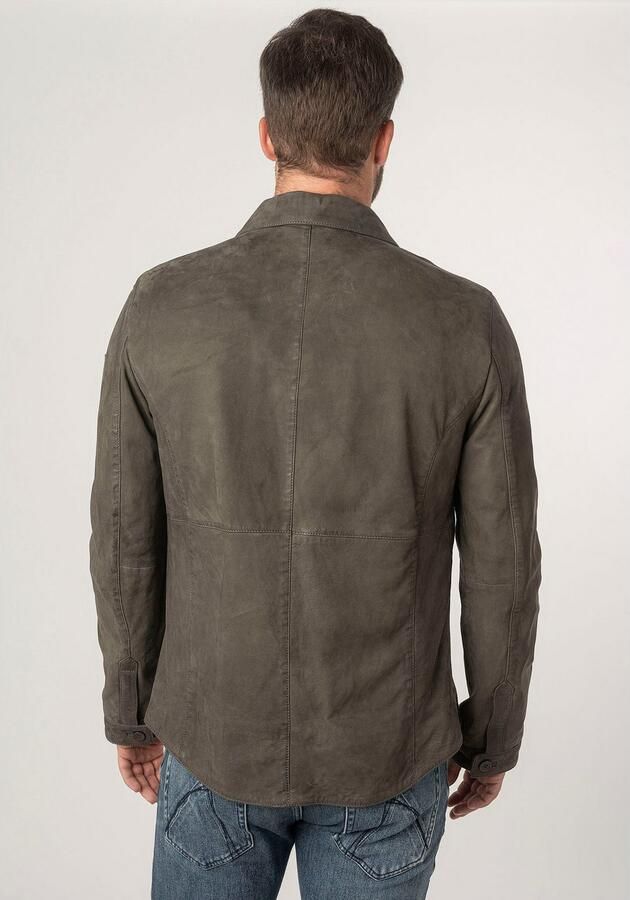 Mauritius Leren jack MMJemmo met blousekraag knoopsluiting - Foto 12