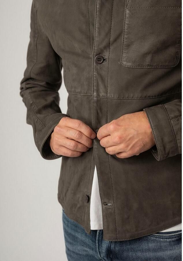 Mauritius Leren jack MMJemmo met blousekraag knoopsluiting - Foto 2