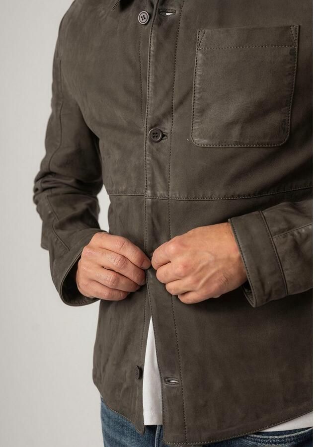 Mauritius Leren jack MMJemmo met blousekraag knoopsluiting - Foto 3