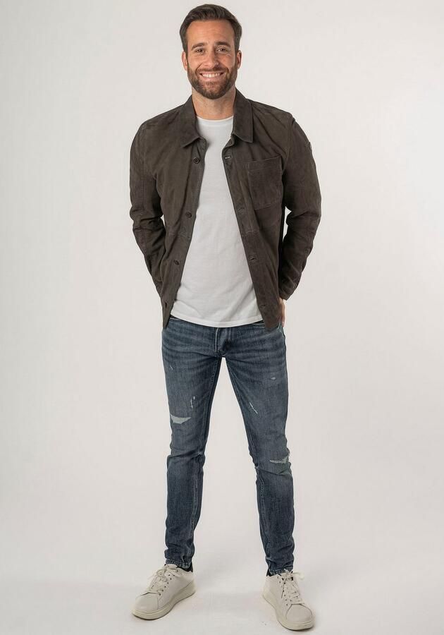 Mauritius Leren jack MMJemmo met blousekraag knoopsluiting - Foto 13