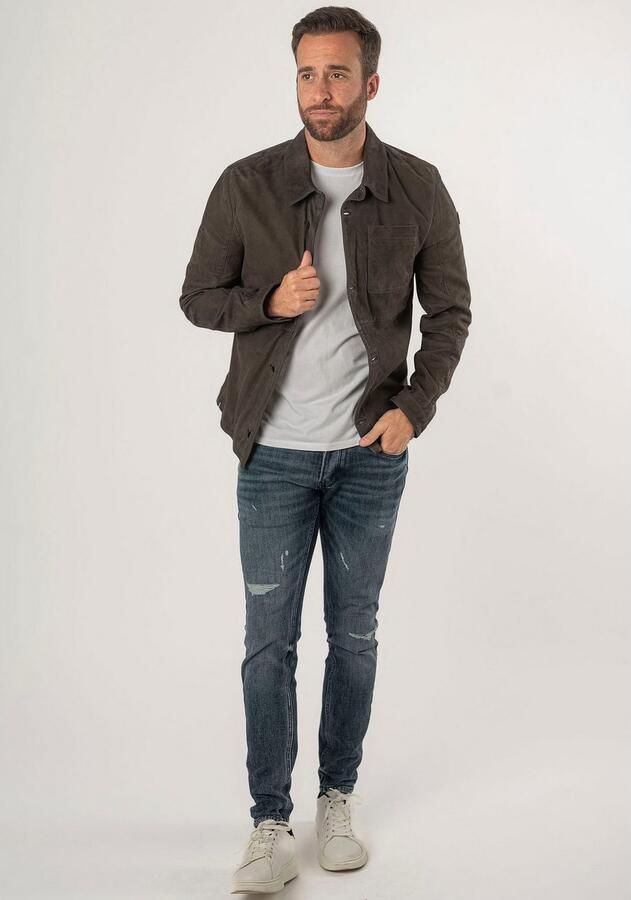 Mauritius Leren jack MMJemmo met blousekraag knoopsluiting - Foto 5