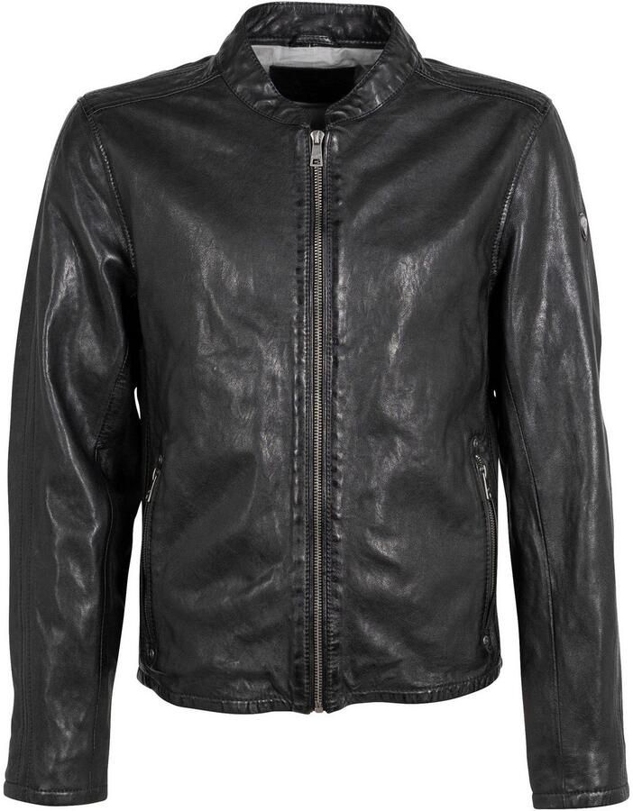 Mauritius Leren jack MMNelsan met ritssluiting ritszakken opstaande kraag - Foto 2