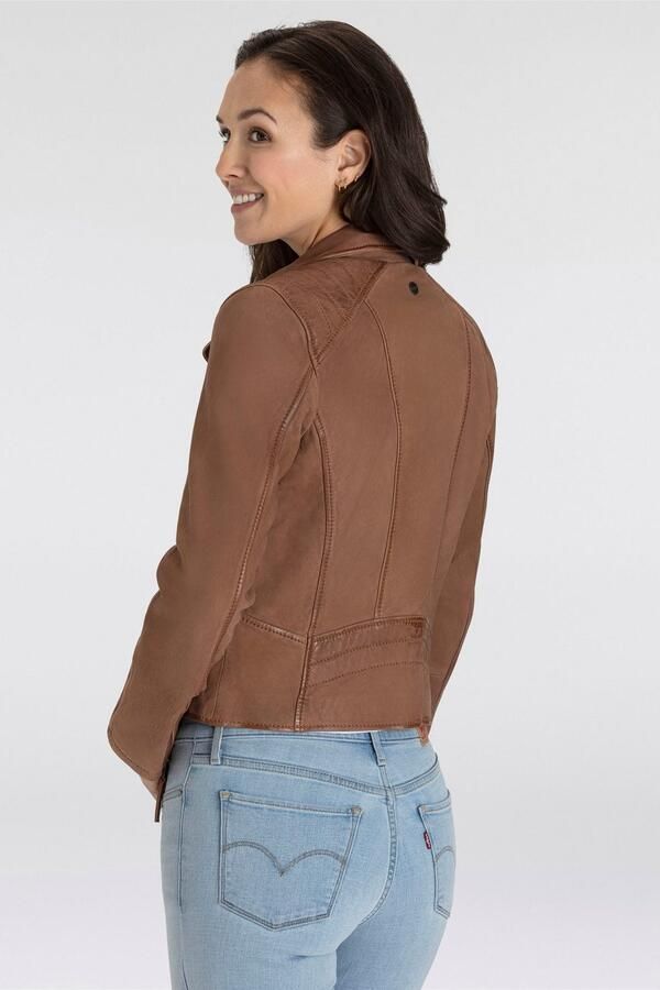 Mauritius Leren jack MWAmita OT met een asymmetrische ritssluiting - Foto 12