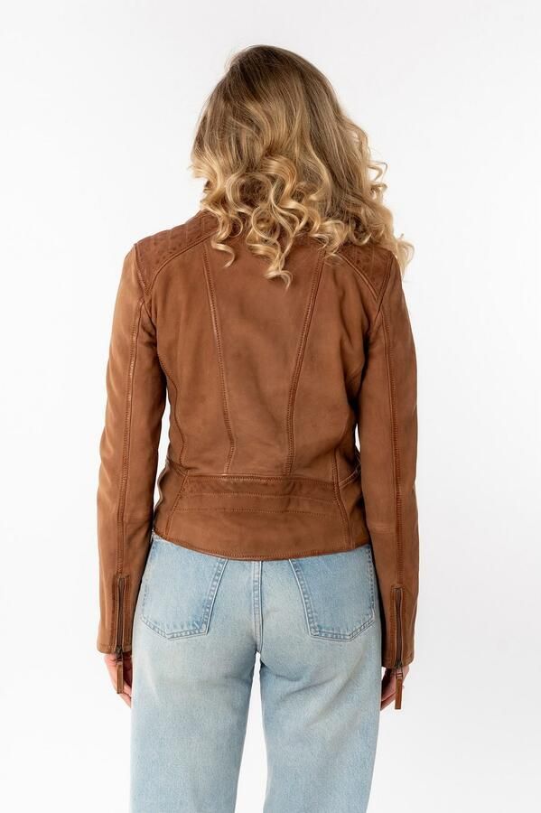 Mauritius Leren jack MWAmita OT met een asymmetrische ritssluiting - Foto 8