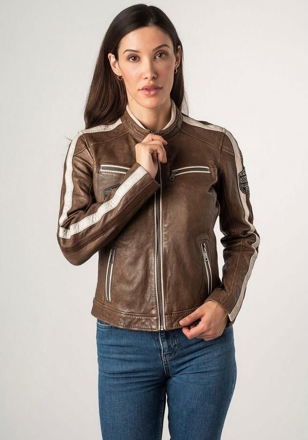 Mauritius Leren jack MWHighwalie in racer-look met patch - Foto 10