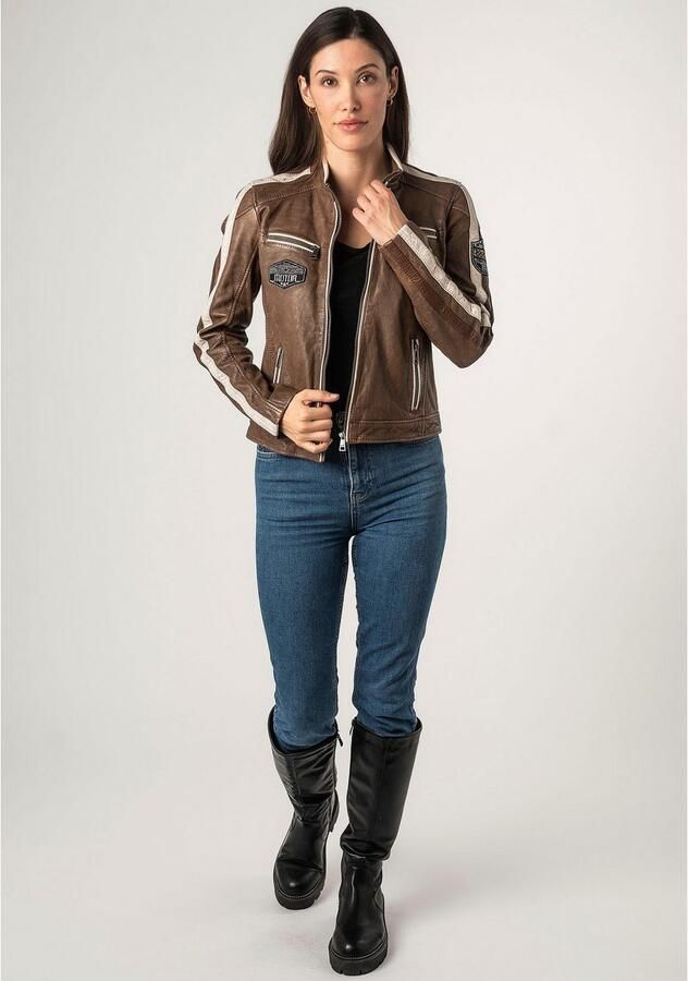 Mauritius Leren jack MWHighwalie in racer-look met patch - Foto 6