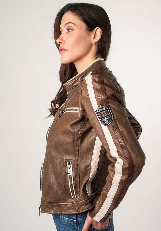 Mauritius Leren jack MWHighwalie in racer-look met patch - Foto 16