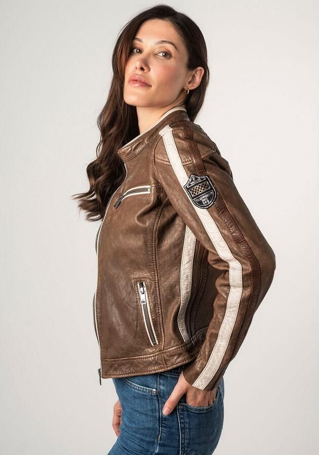 Mauritius Leren jack MWHighwalie in racer-look met patch - Foto 17