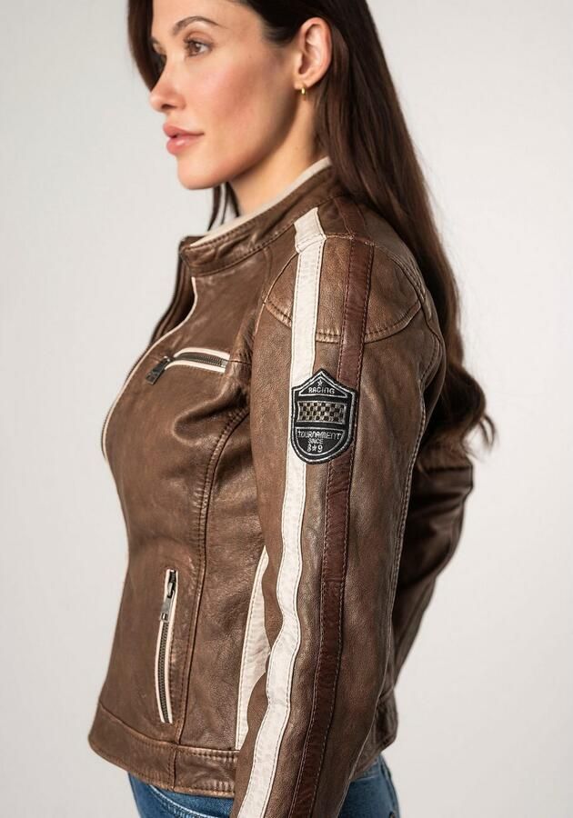 Mauritius Leren jack MWHighwalie in racer-look met patch - Foto 20